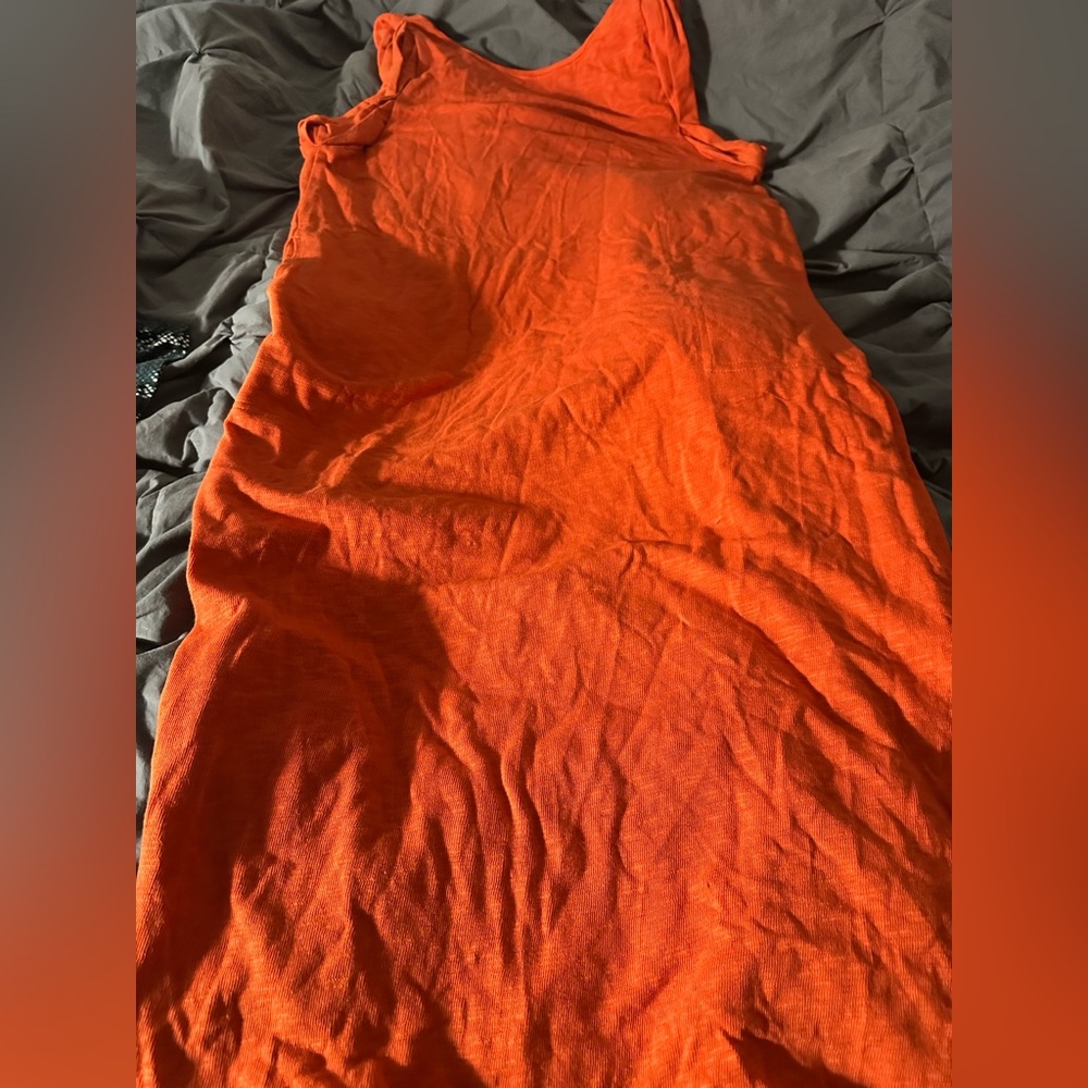 Free people orange beach dress size L NWT
